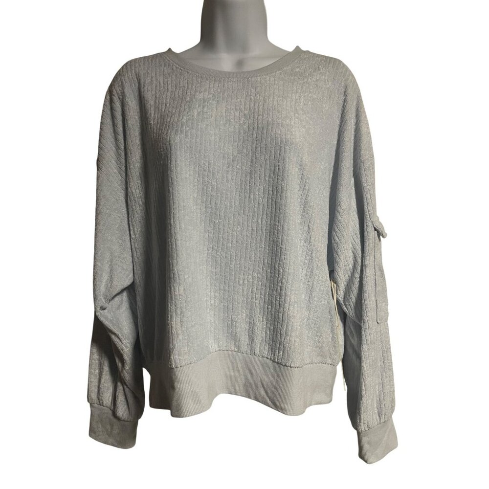 Vintage Havana Ribbed Sweater Womens M Light Blue Crew Neck Lightweight